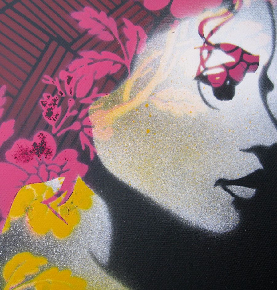 Tableau de KARO TRASS a pour titre Joséphine style street pop art, street art dim : KARO TRASSprix:100