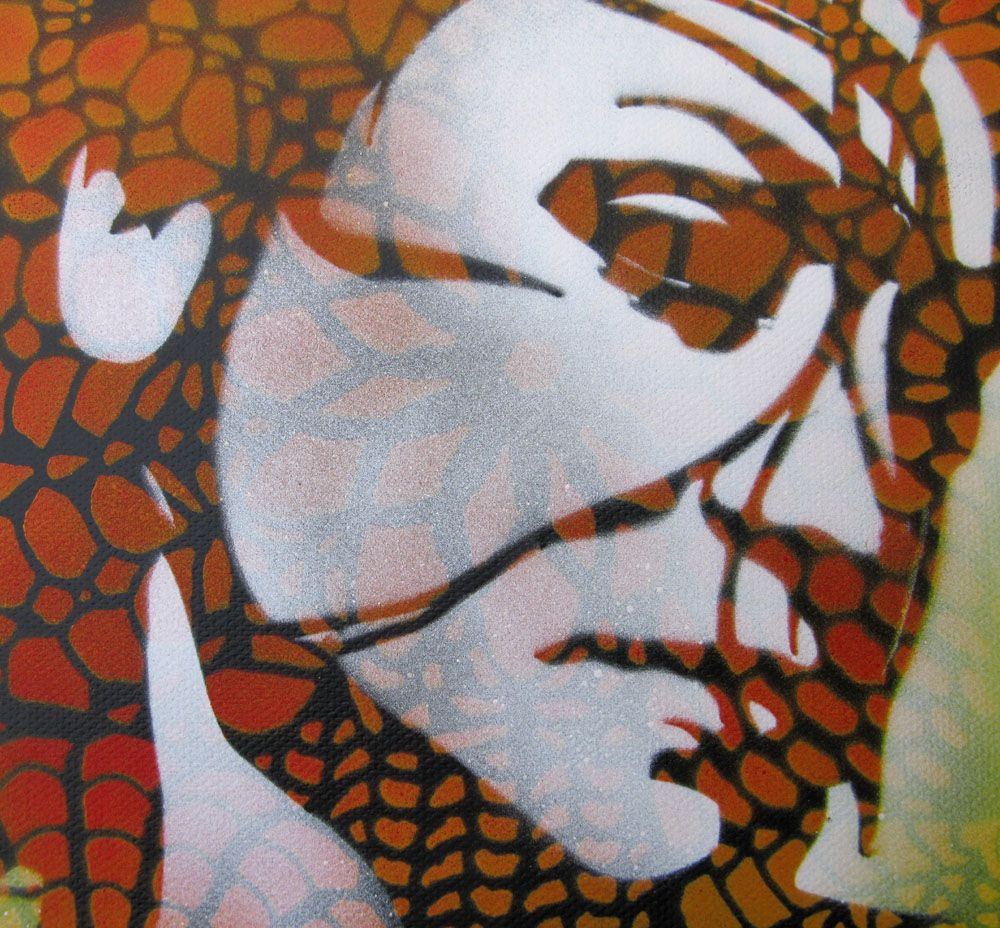 Tableau de KARO TRASS a pour titre Léopoldine style street pop art, street art dim : KARO TRASSprix:100