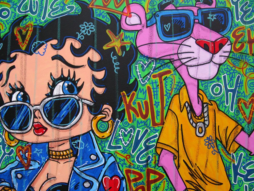 Tableau de RICO SAB a pour titre Keep kalm be free style street pop art, street art dim : RICO SABprix:950