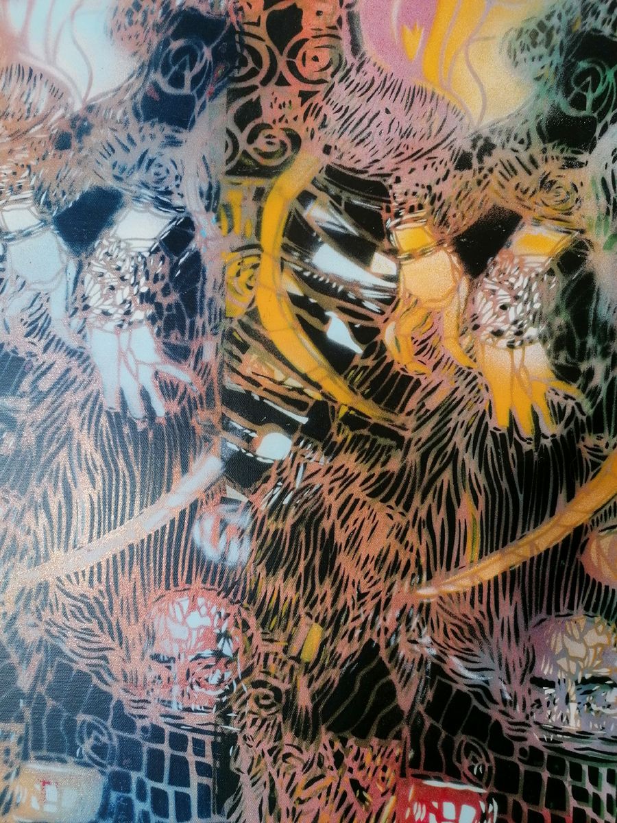Tableau de ARTISTE OUVRIER a pour titre KLIMT WARHOL style figuratif dim : ARTISTE OUVRIERprix:2000