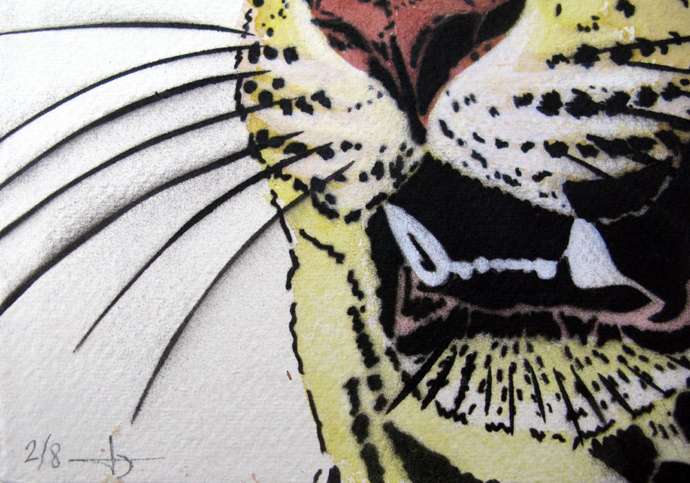 Dessin de MOSKO a pour titre LEOPARD PROFIL style figuratif dim : MOSKOprix:330
