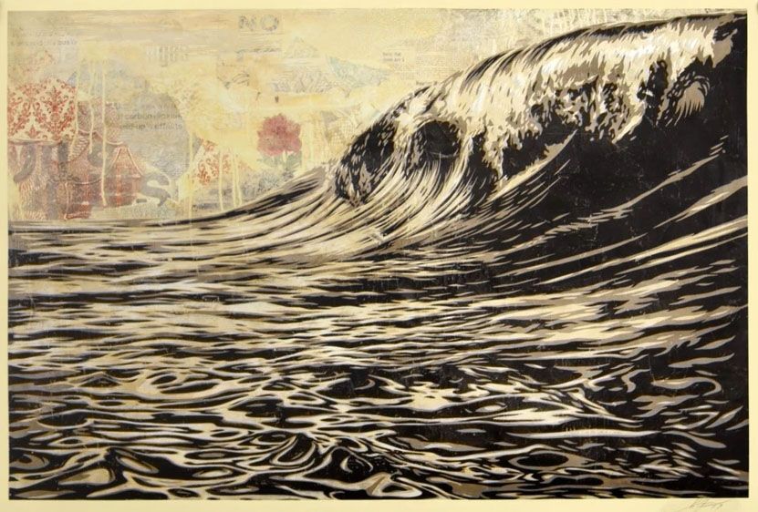Editions d'art de OBEY : SHEPARD FAIREY a pour titre DARK WAVE style street pop art dim : OBEY : SHEPARD FAIREY prix:120