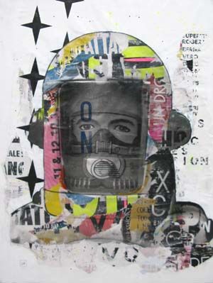 Tableau de LN LE PAPE a pour titre SPACE SCOUT style street pop art dim : LN LE PAPEprix:900