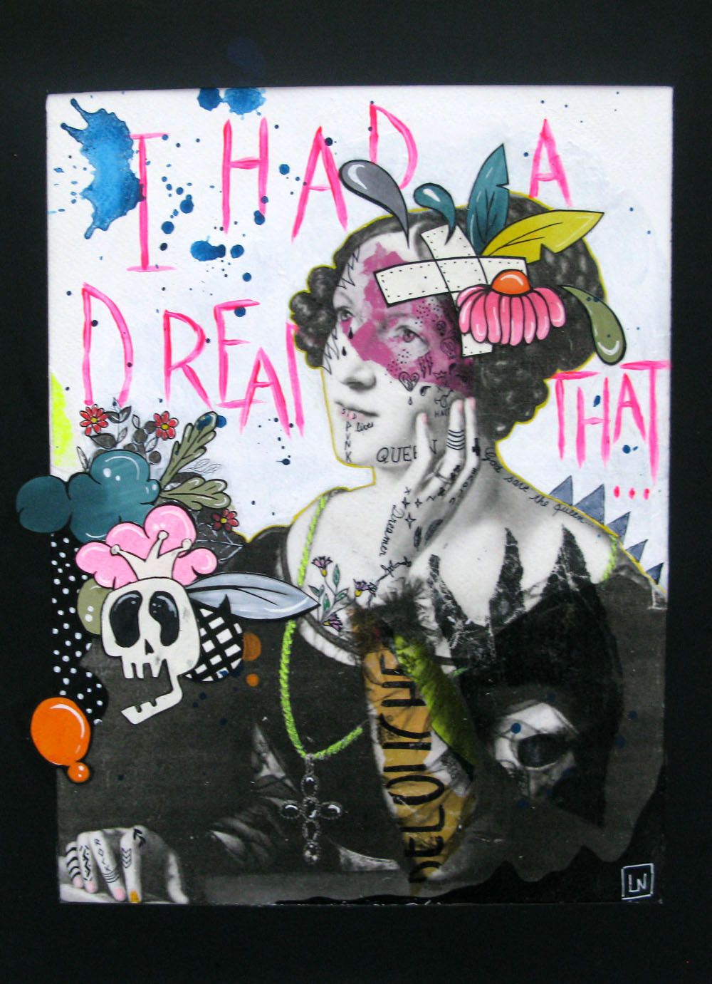 Dessin de LN LE PAPE a pour titre REVEUSE style figuratif dim : LN LE PAPEprix:160