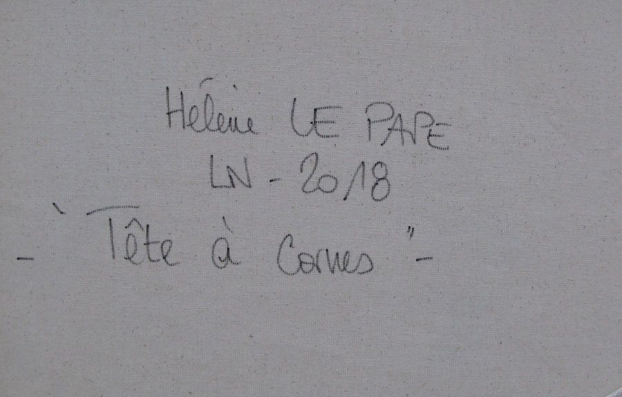 Tableau de LN LE PAPE a pour titre LA TETE À CORNES style graphique dim : LN LE PAPEprix:600