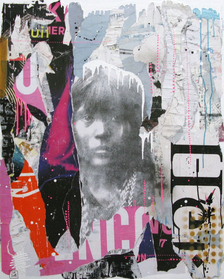 Tableau de LN LE PAPE a pour titre HER HAIRS style graphique dim : LN LE PAPEprix: