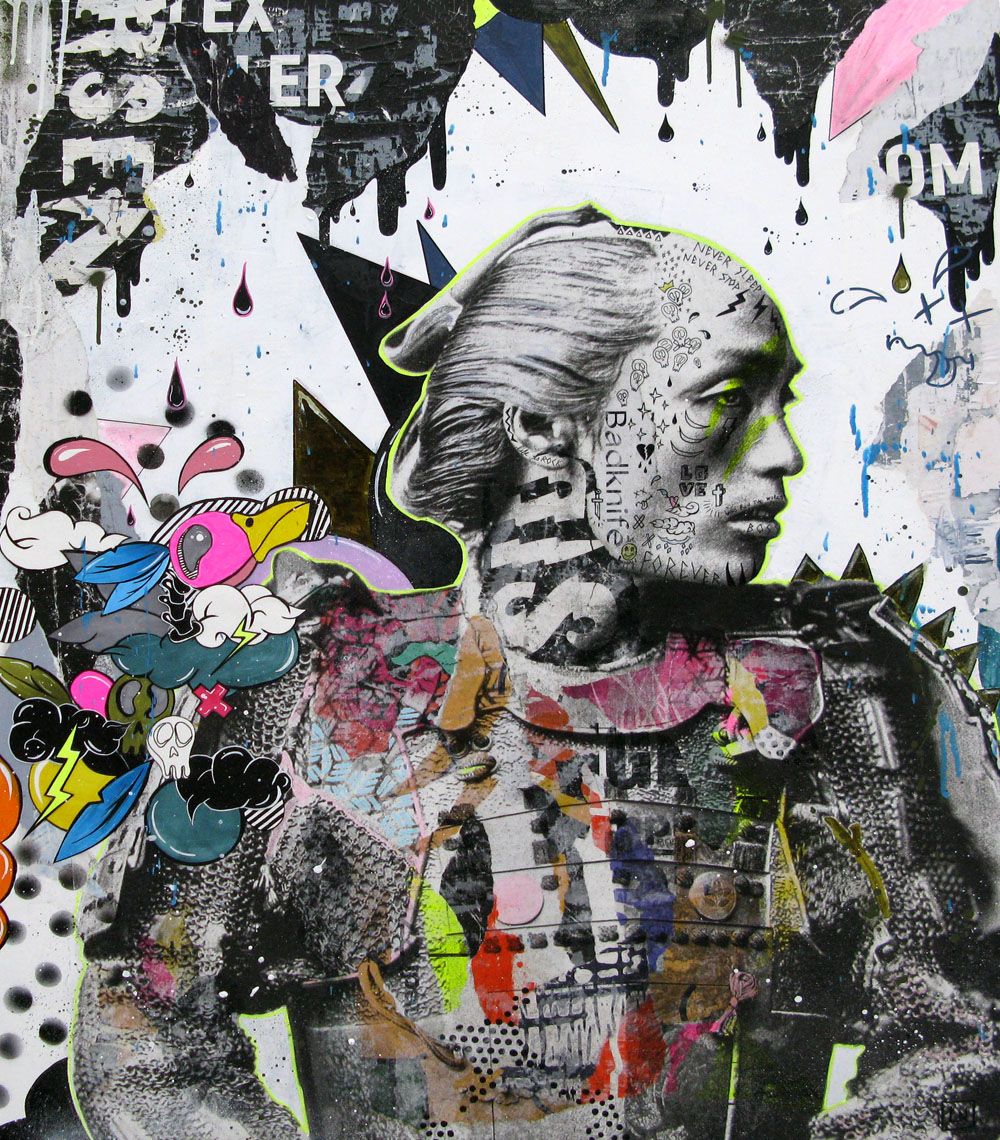 Tableau de LN LE PAPE a pour titre SID BADKNIFE style figuratif dim : LN LE PAPEprix: