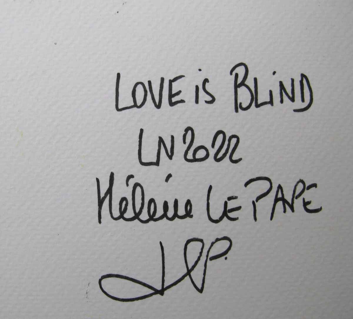 Dessin de LN LE PAPE a pour titre Love is blind style graphique dim : LN LE PAPEprix:50