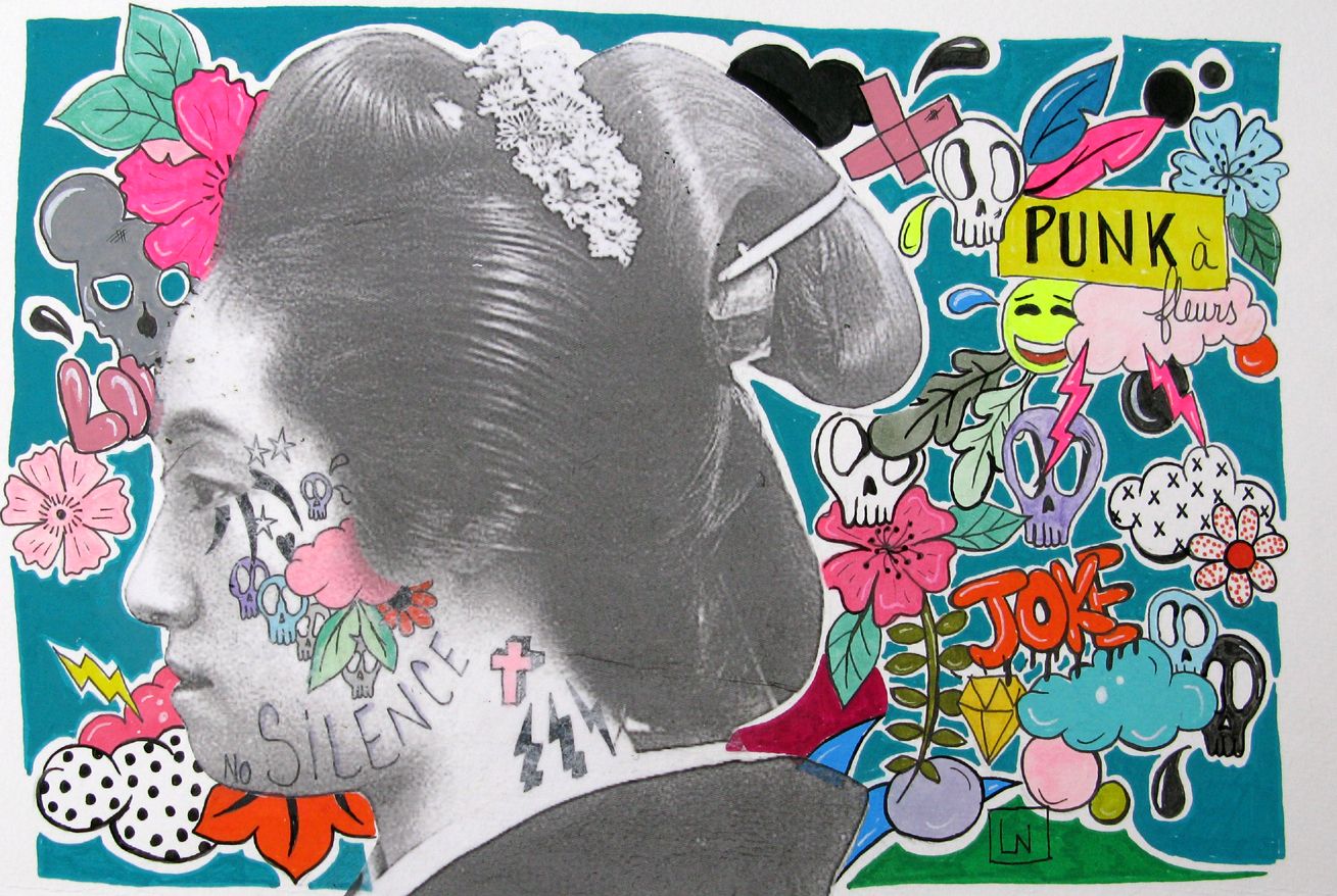 Dessin de LN LE PAPE a pour titre NO SILENCE style graphique dim : LN LE PAPEprix:80