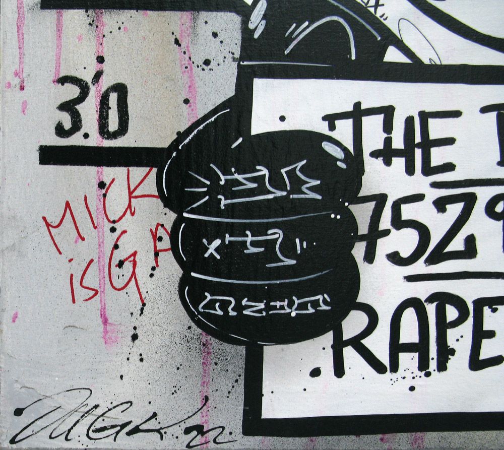 Tableau de JUG a pour titre love and jail style street pop art dim : JUGprix:700