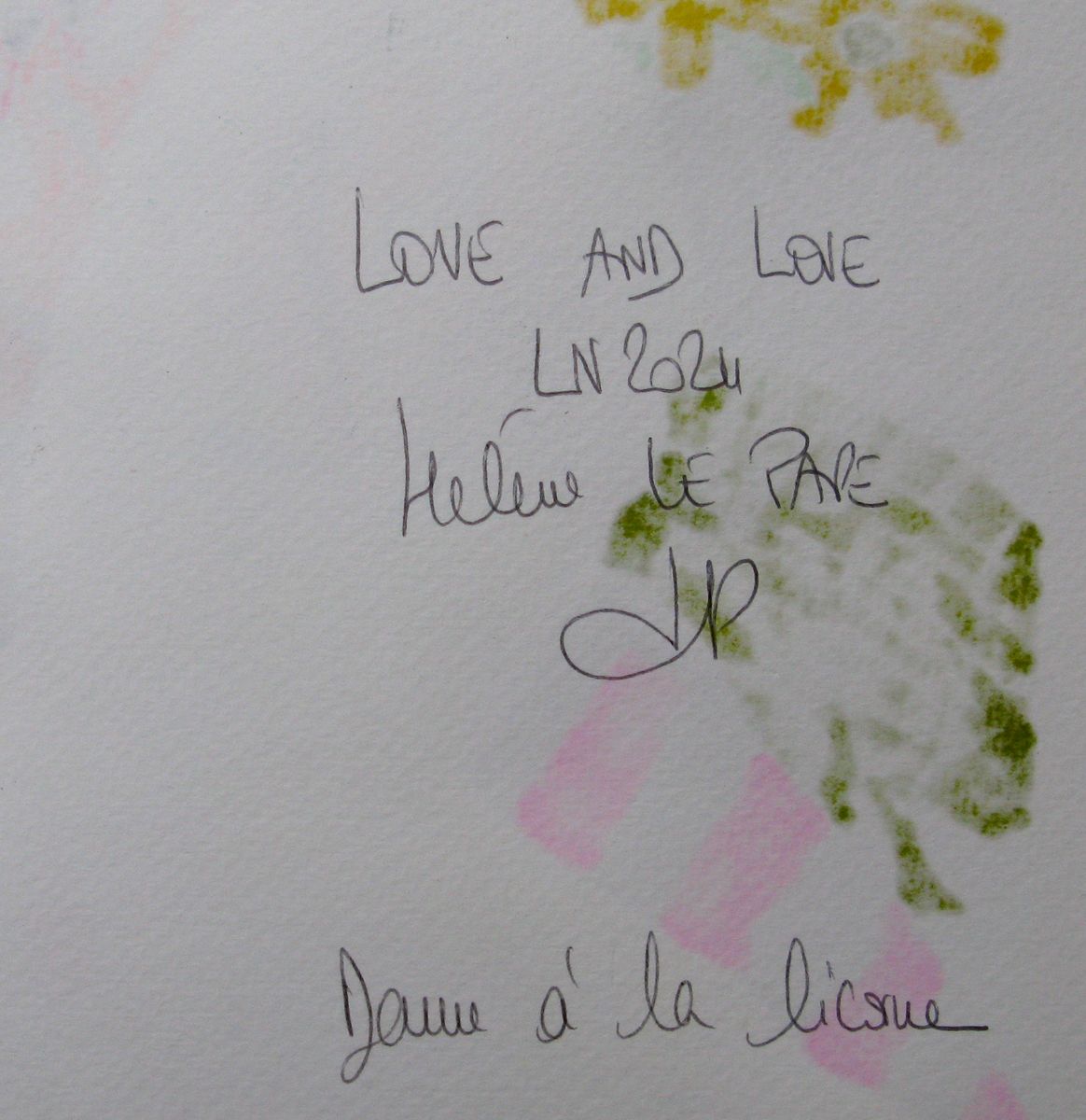 Dessin de LN LE PAPE a pour titre Love and Love style graphique dim : LN LE PAPEprix:60