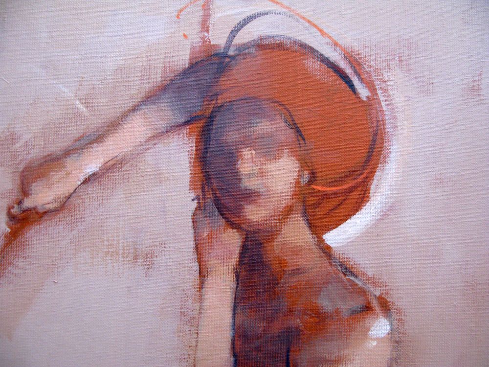 Tableau de MASSEBEUF Olivier a pour titre HANGING BY A THREAD style figuratif dim : MASSEBEUF Olivierprix:500