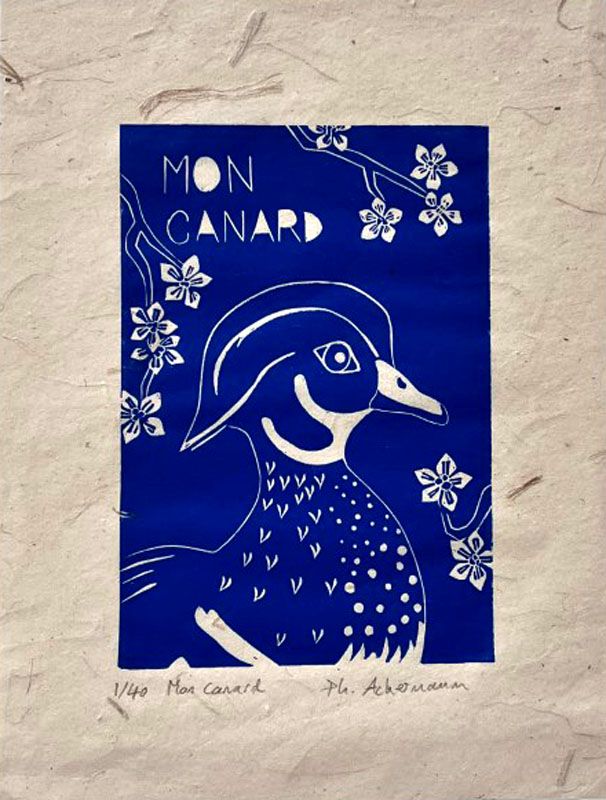 Editions d'art de PHILIPPE ACHERMANN a pour titre MON CANARD style figuratif, graphique dim : PHILIPPE ACHERMANNprix:40