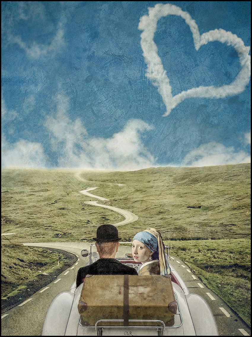 Editions d'art de OliR a pour titre MAGRITTE EN GOGUETTE style grapique, figurative dim : OliRprix:70