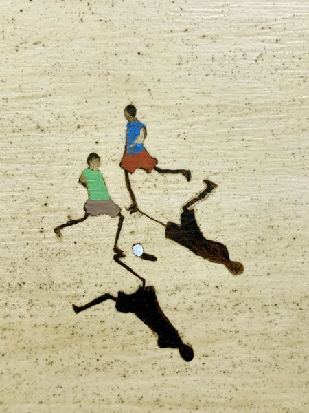 Tableau de MARCOS ZRIHEN NOWOTNY a pour titre Match de foot style figuratif dim : MARCOS ZRIHEN NOWOTNYprix:800