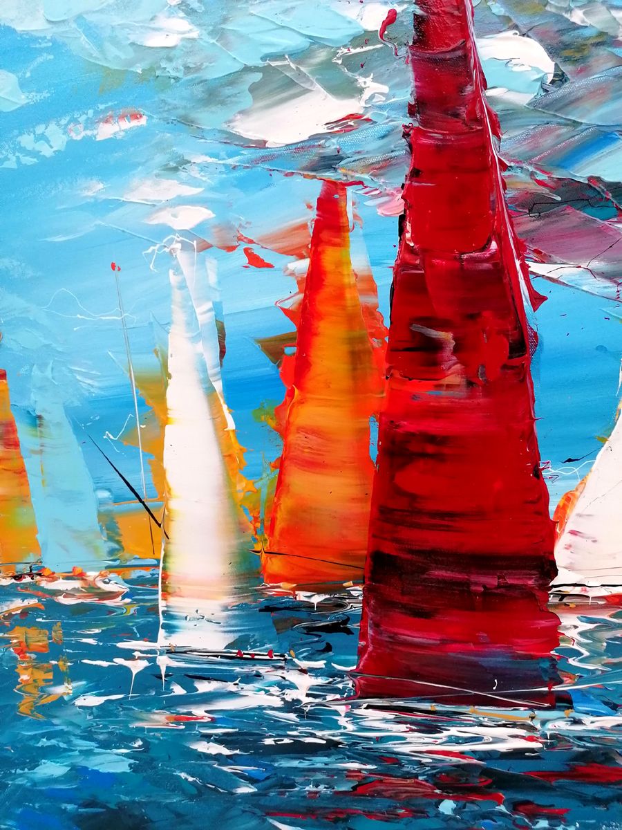 Tableau de F. BOUTET a pour titre MARINE ABSTRAITE 2025-101 style abstrait dim : F. BOUTETprix:650