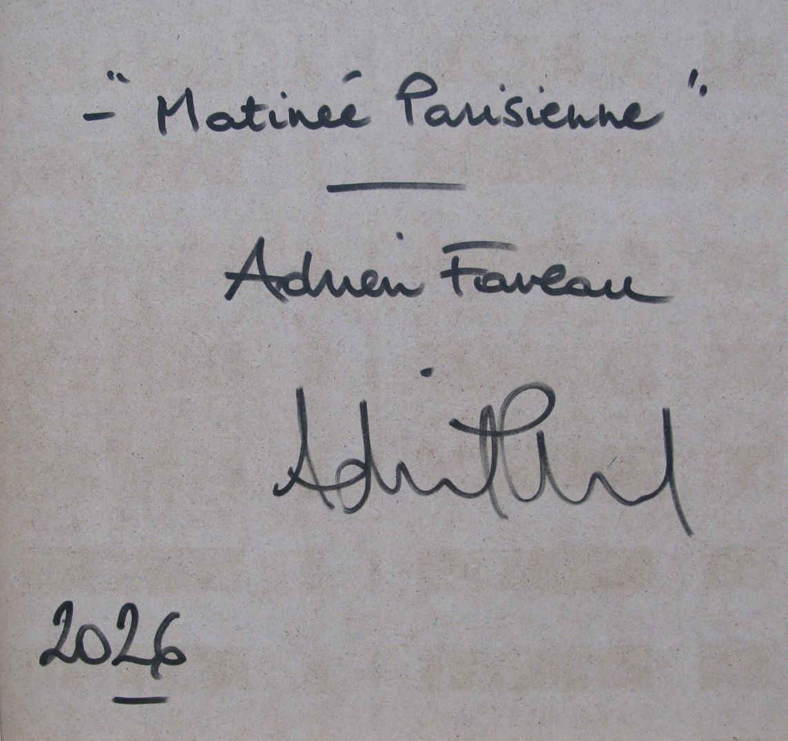 Tableau de ADRIEN FAVEAU a pour titre Matinée Parisienne style figuratif, graphique dim : ADRIEN FAVEAUprix:2500