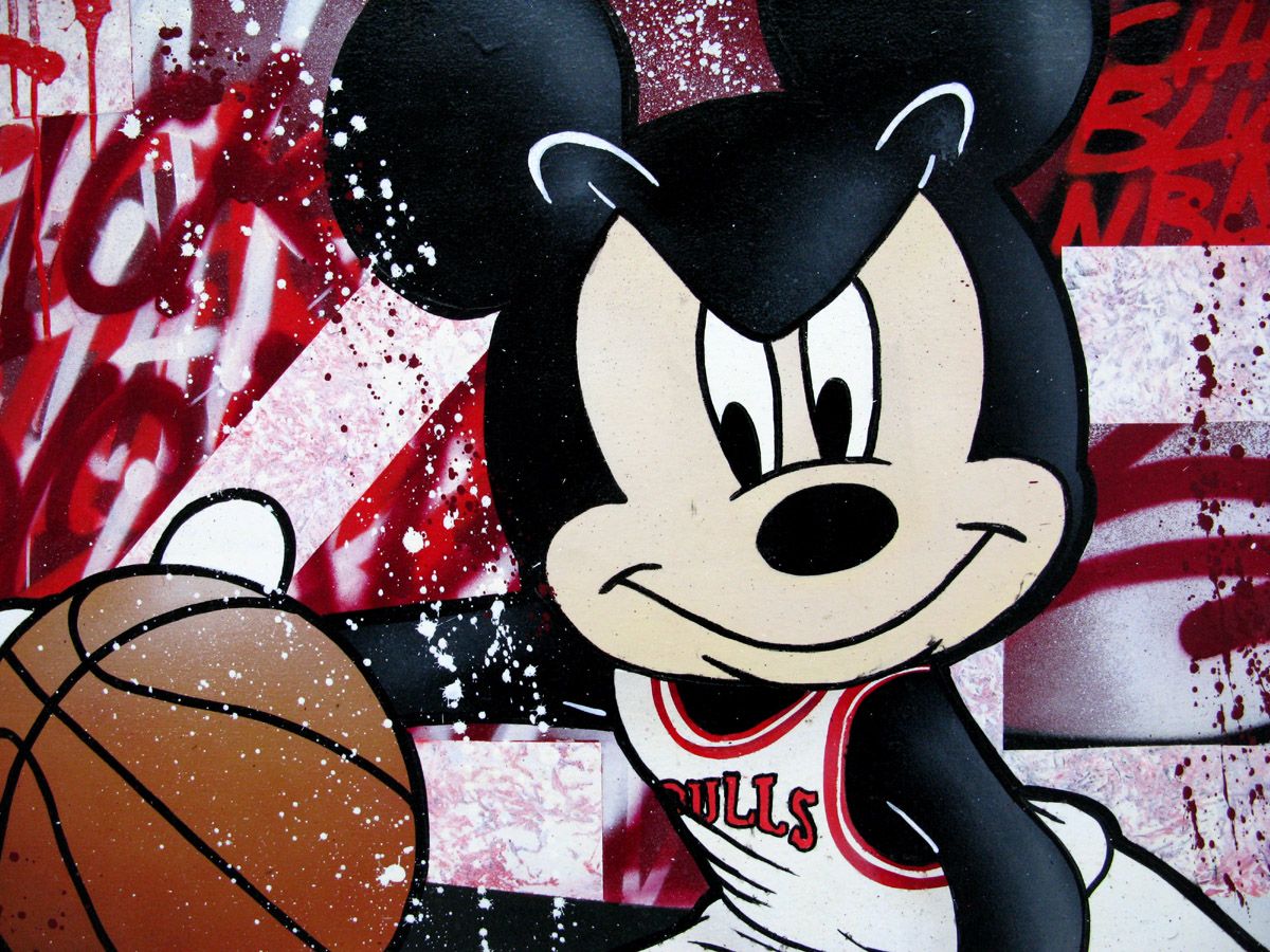 Tableau de JUG a pour titre MICKEY BULLS style street pop art dim : JUGprix:1500