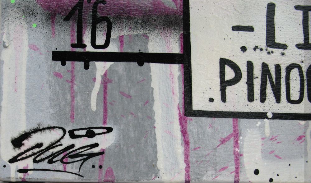 Tableau de JUG a pour titre MYTHOCCHIO style street pop art dim : JUGprix:700