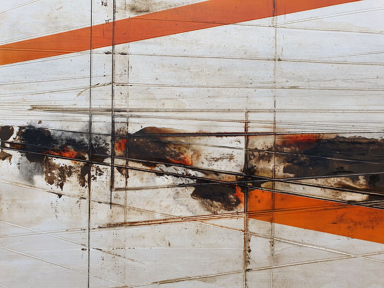 Tableau de LUDOVIC MERCHER a pour titre NO MAN'S LAND style abstrait dim : LUDOVIC MERCHERprix:1000