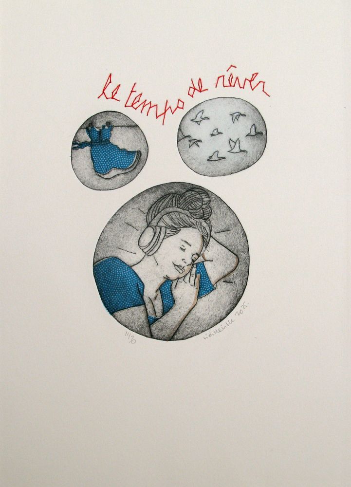Editions d'art de NAVIEILLEVILLE a pour titre Le temps de rêver style figuratif, graphique dim : NAVIEILLEVILLEprix:42
