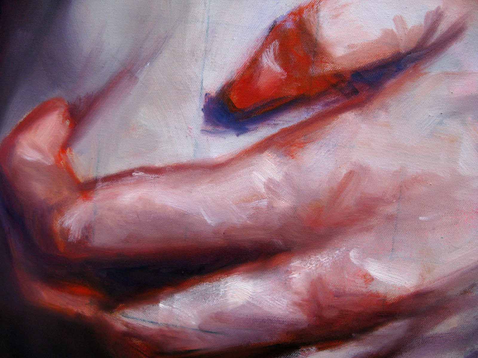 Tableau de NAWEL AUBERT a pour titre Hands style figuratif dim : NAWEL AUBERTprix:900