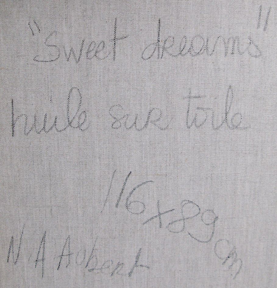 Tableau de NAWEL AUBERT a pour titre Sweet dreams style figuratif dim : NAWEL AUBERTprix:1200