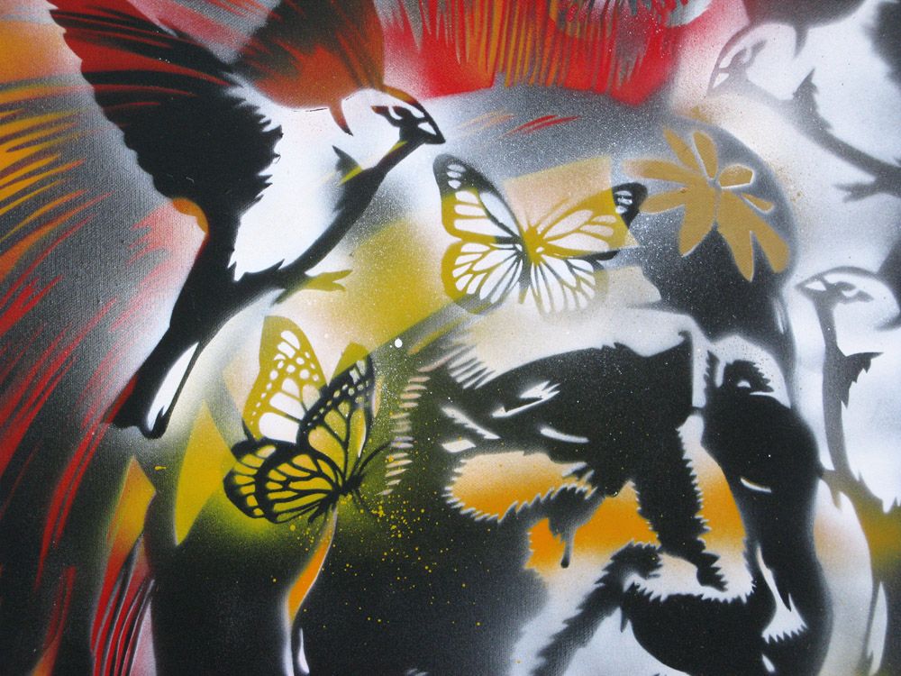 Tableau de KARO TRASS a pour titre Nayati style street pop art, street art dim : KARO TRASSprix:250