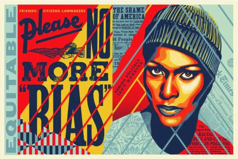 Editions d'art de OBEY : SHEPARD FAIREY a pour titre Obey : No more Bias style street art, graphique dim : OBEY : SHEPARD FAIREY prix:350