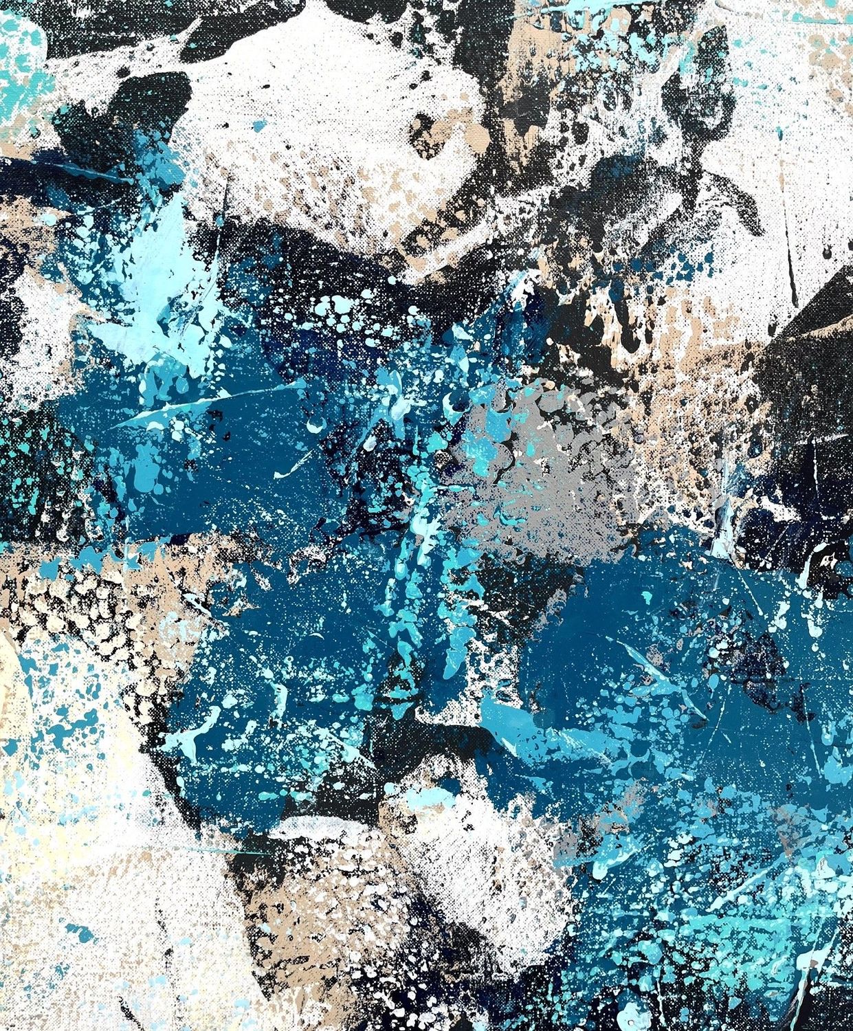 Tableau de CELINE WEBER a pour titre Océan style abstrait dim : CELINE WEBERprix:1300