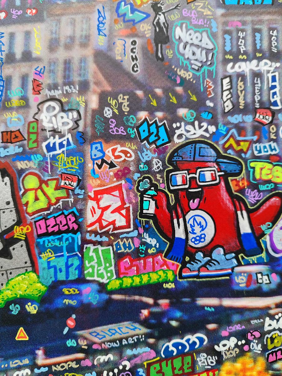 Editions d'art de BLACH a pour titre Paris OM Olympique Mascotte style street art dim : BLACHprix:240