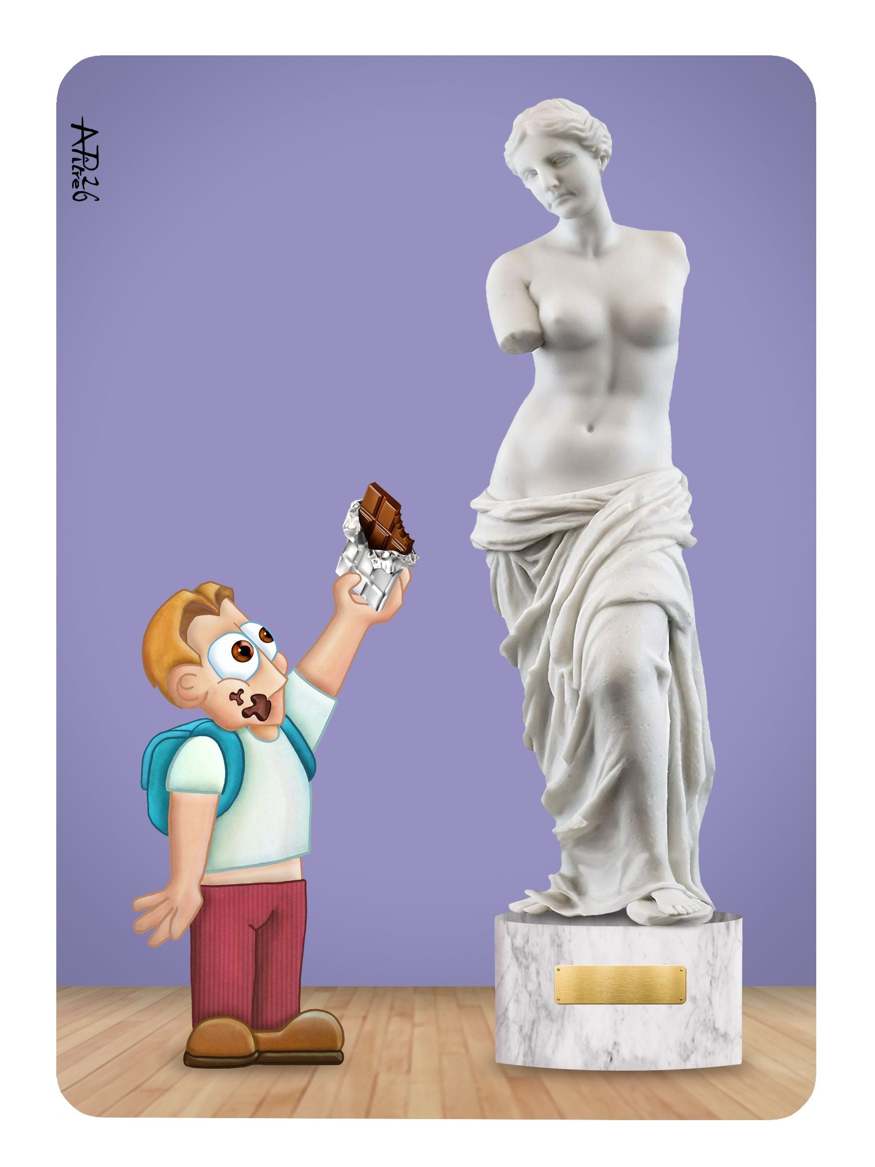 Editions d'art de L'ARTISTE PITRE a pour titre PAS DE BRAS style figuratif, graphique dim : L'ARTISTE PITREprix:40