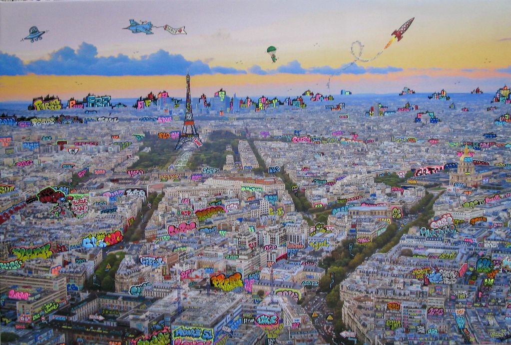 Editions d'art de BLACH a pour titre Paris Blaze style graffiti, street pop art dim : BLACHprix:1500