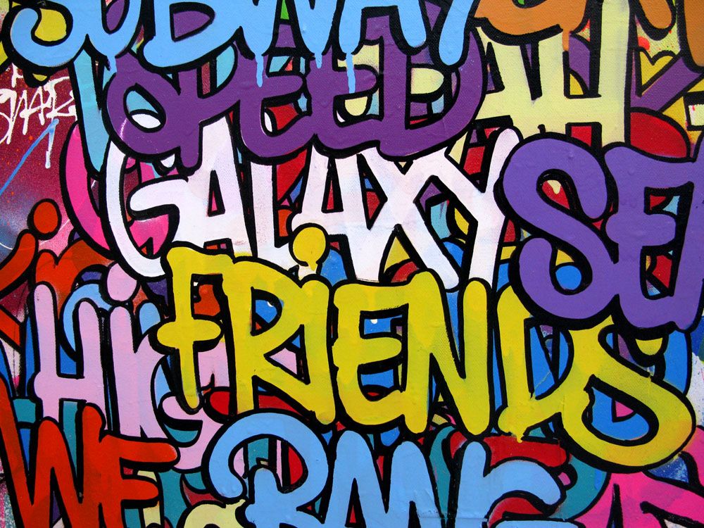 Tableau de EL GATO S. a pour titre Paris invasion style graffiti, street art dim : EL GATO S.prix:1200