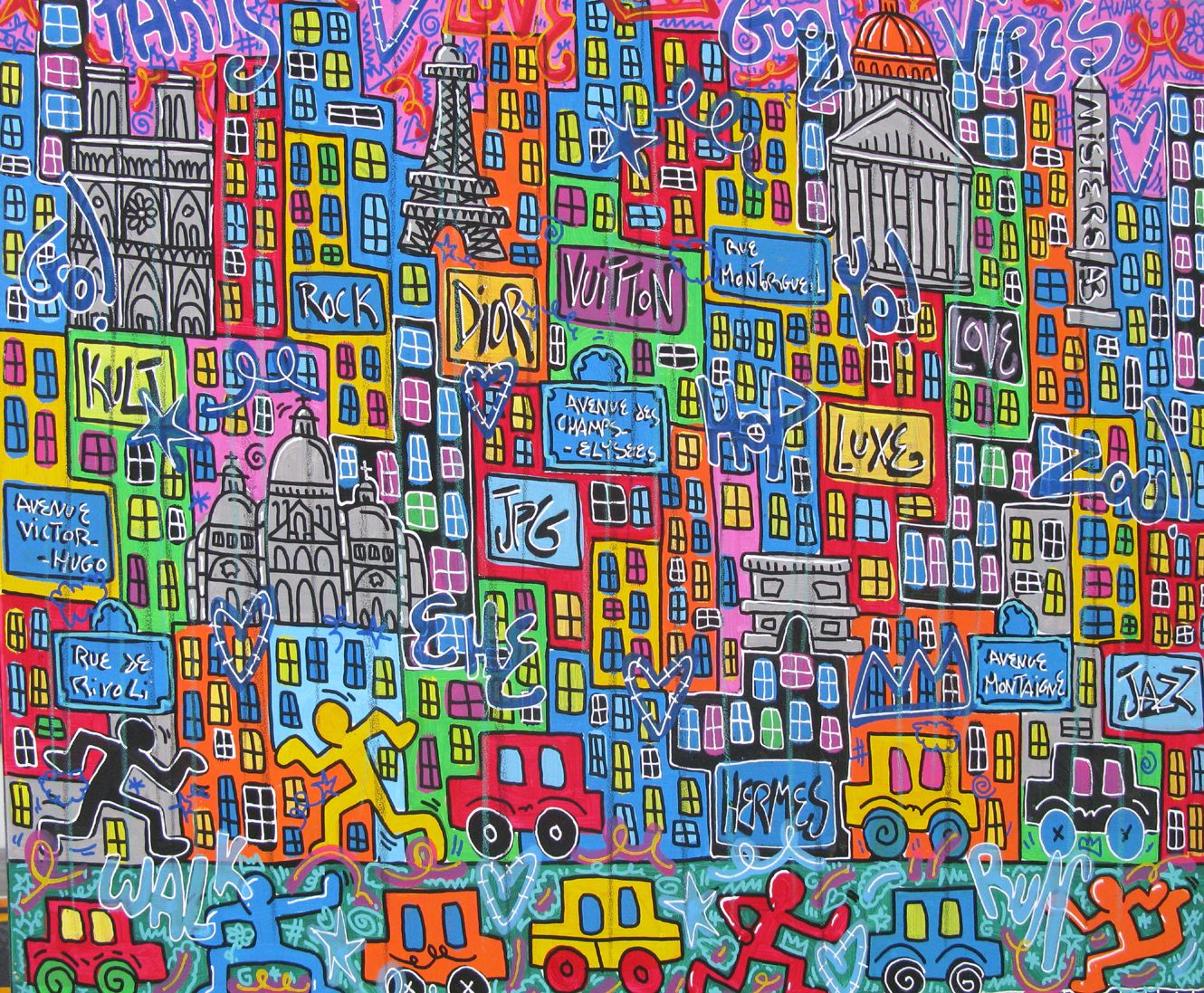Tableau de RICO SAB a pour titre Paris Love style street pop art, street art dim : RICO SABprix:950