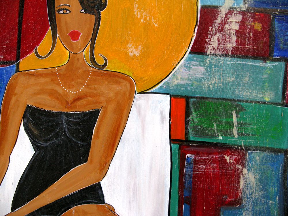 Tableau de CACOU a pour titre PAUSE style graphique dim : CACOUprix:550