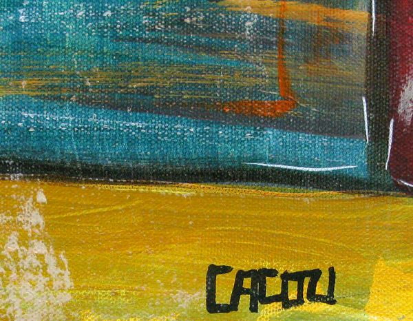 Tableau de CACOU a pour titre PAUSE style graphique dim : CACOUprix:550
