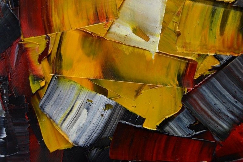 Tableau de ALAIN BECANNE a pour titre Peinture abstraite 04-2025-27 style abstrait dim : ALAIN BECANNEprix:1200