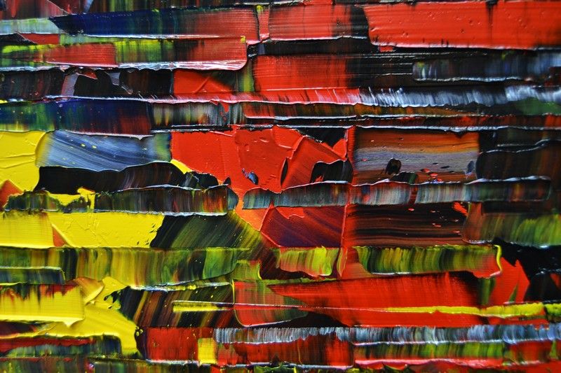 Tableau de ALAIN BECANNE a pour titre Peinture abstraite 12-2024-48 style abstrait dim : ALAIN BECANNEprix:1200