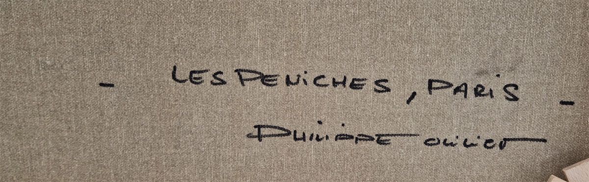Tableau de PHIL a pour titre Les Péniches, Paris style figuratif dim : PHILprix:350