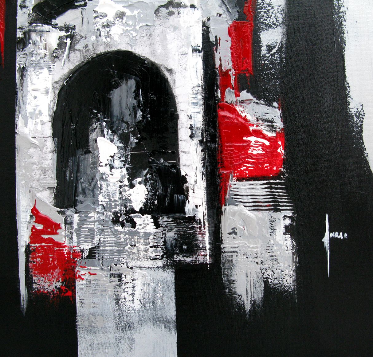 Tableau de FARID AMRAR a pour titre Persistance style abstrait dim : FARID AMRARprix:380