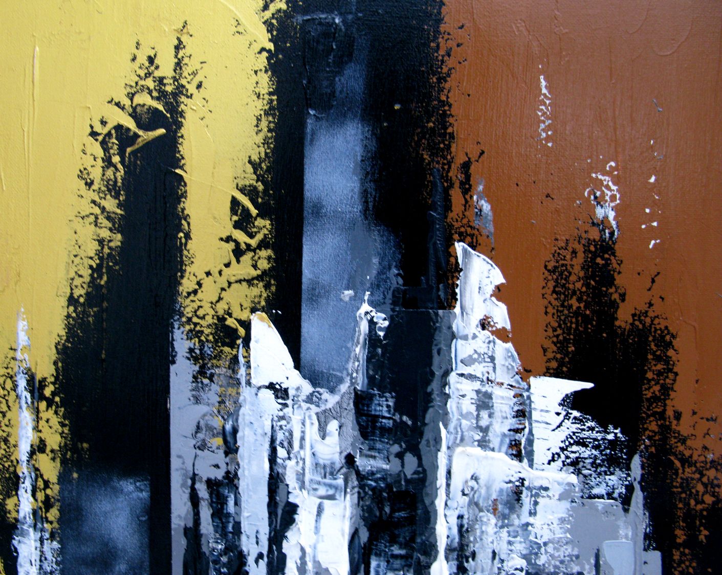 Tableau de FARID AMRAR a pour titre Rupture d'une pierre style abstrait dim : FARID AMRARprix:320
