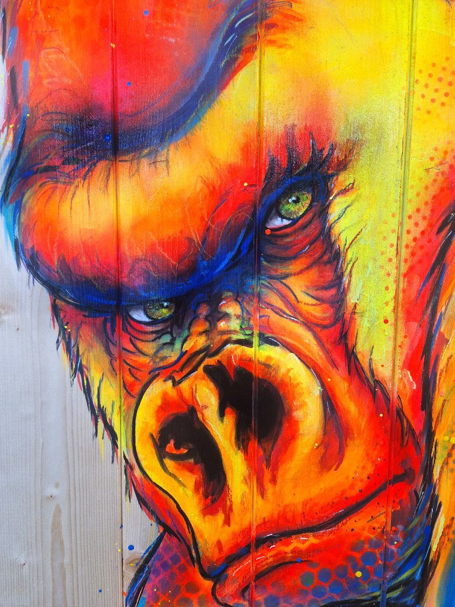 Tableau de ART HM a pour titre Pop Kong UV style street art dim : ART HMprix:1200