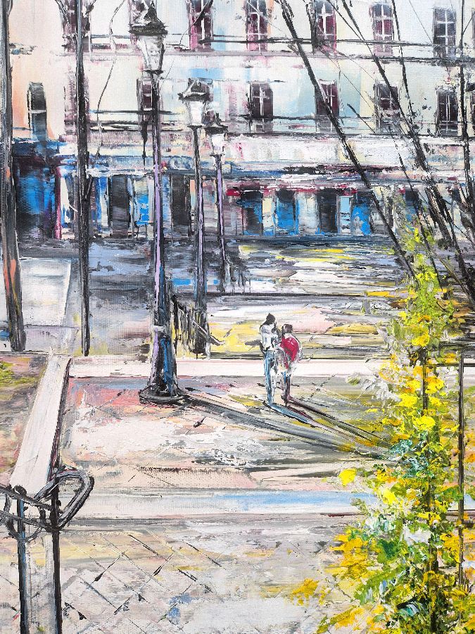 Tableau de PHIL a pour titre Escalier de Montmartre, Paris style figuratif dim : PHILprix:850