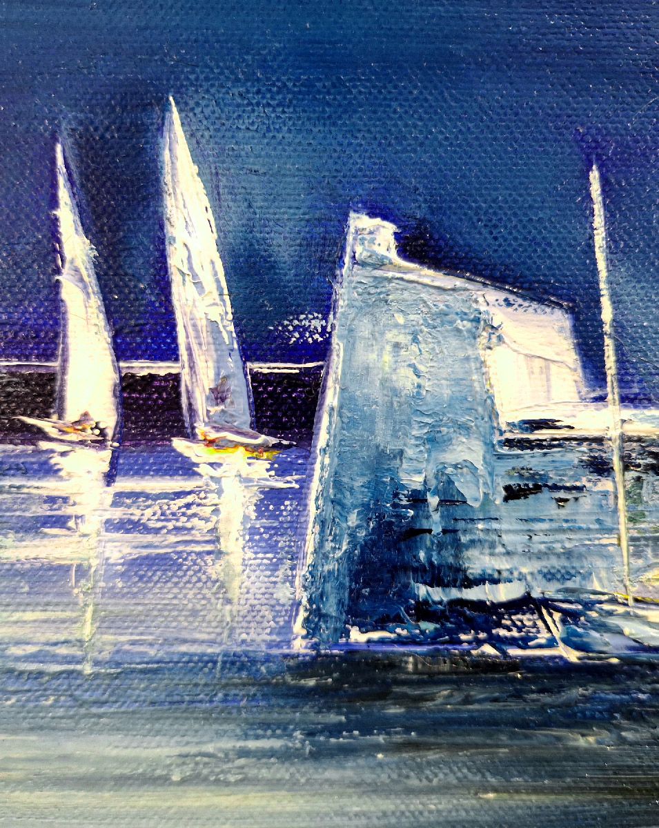 Tableau de PHIL a pour titre Nuit claire style figuratif dim : PHILprix:300