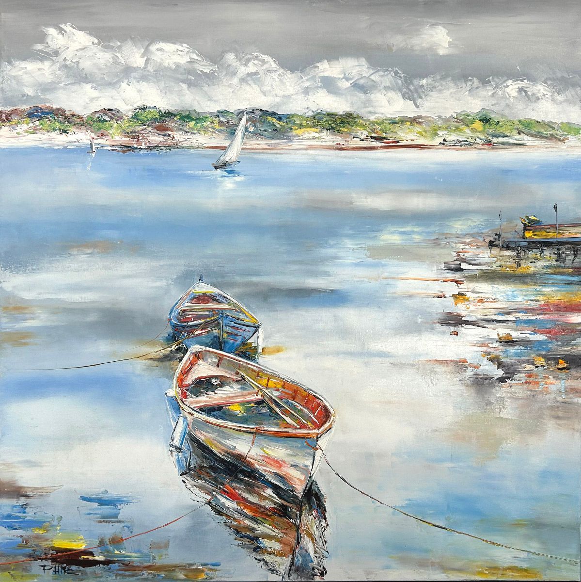 Tableau de PHIL a pour titre Dans la baie style figuratif dim : PHILprix:600