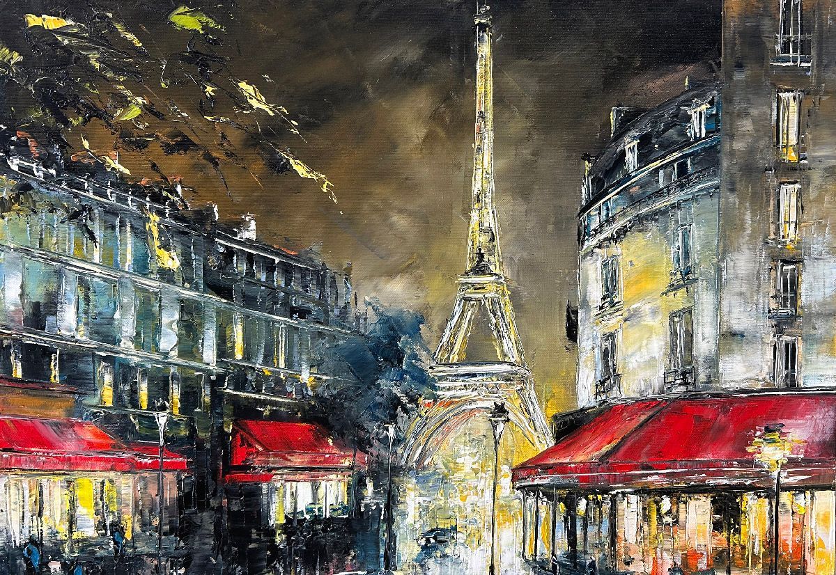 Tableau de PHIL a pour titre Les boulevards style figuratif dim : PHILprix:350