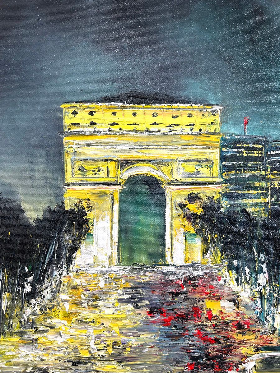 Tableau de PHIL a pour titre Les Champs, Paris style figuratif dim : PHILprix:350