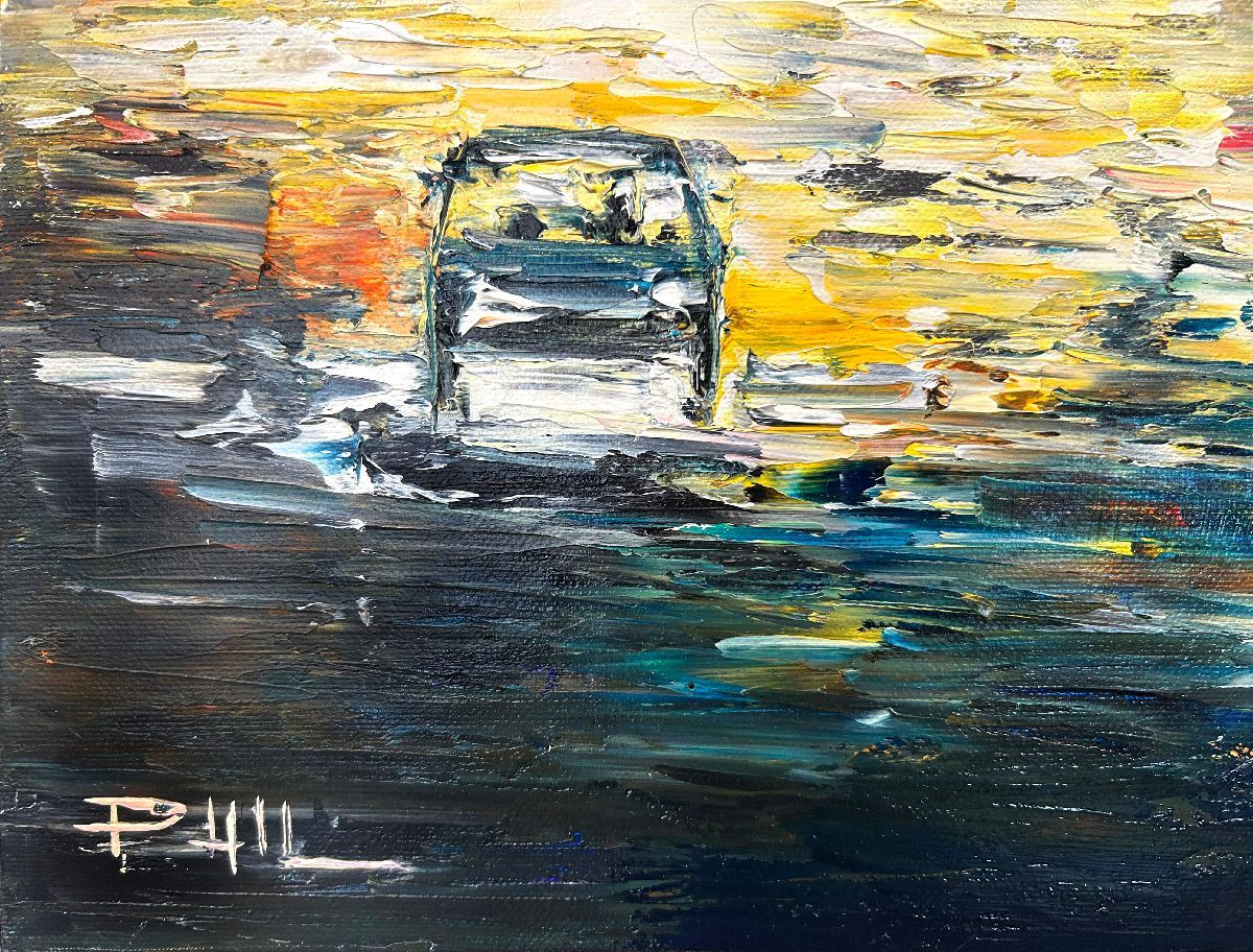Tableau de PHIL a pour titre Les Champs, Paris style figuratif dim : PHILprix:350