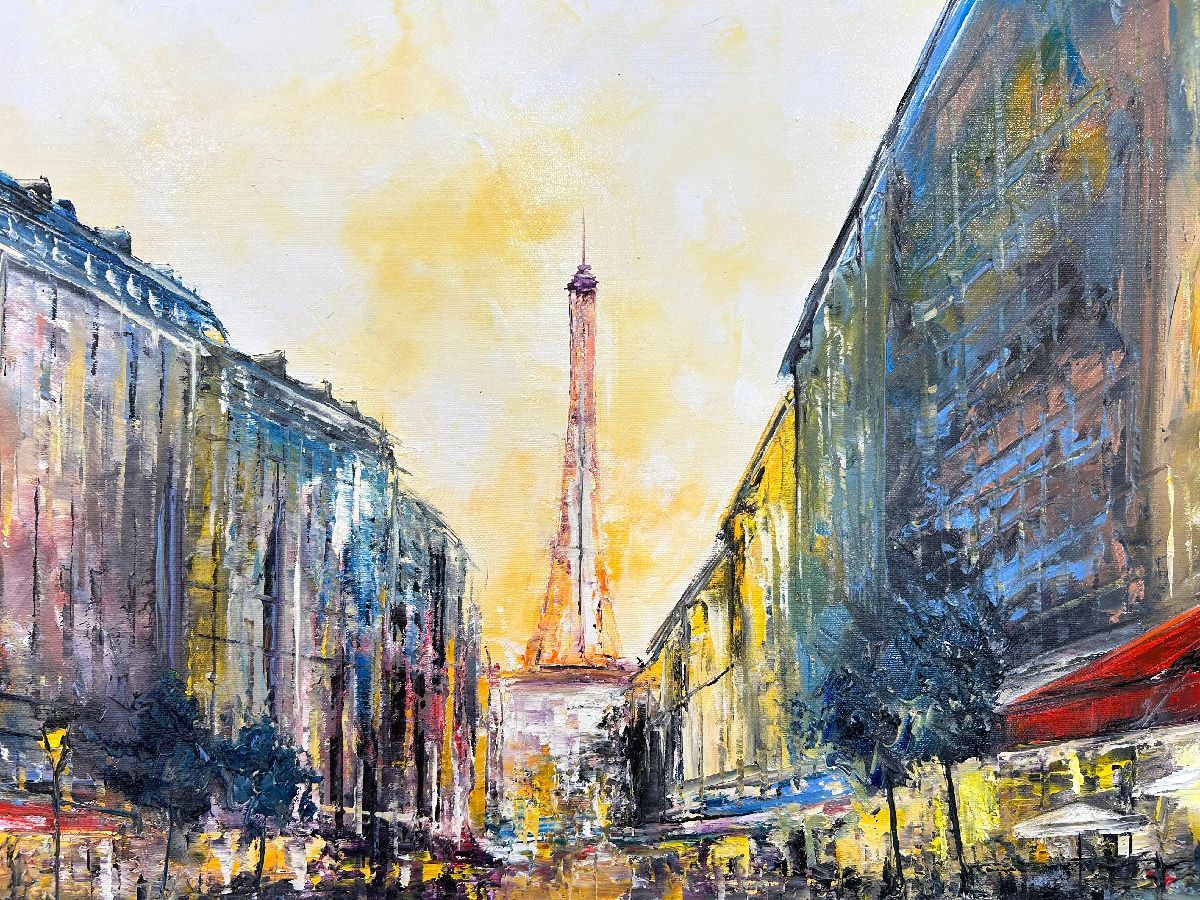 Tableau de PHIL a pour titre Rue ste dominique, Paris style figuratif dim : PHILprix:600